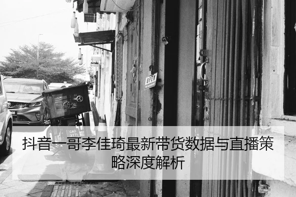 抖音一哥李佳琦最新带货数据与直播策略深度解析